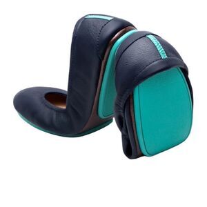 Tieks Leather Ballet Luxury Flat Shoes In California California Blue Size 8